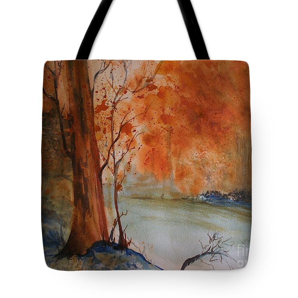 Landscape Tote Bag featuring the painting Arizona Burning by Julie Lueders 