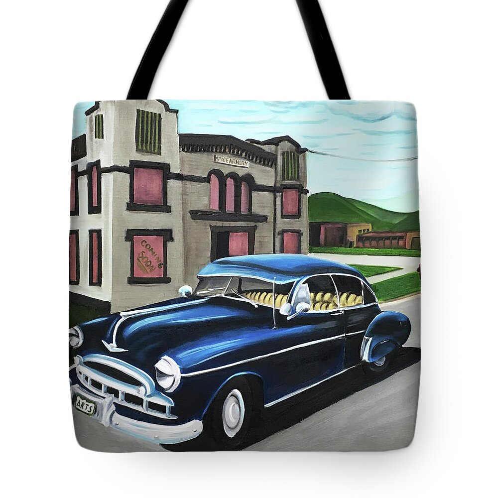 Brighton Tote Bag featuring the painting Armory Arts by Dean Glorso