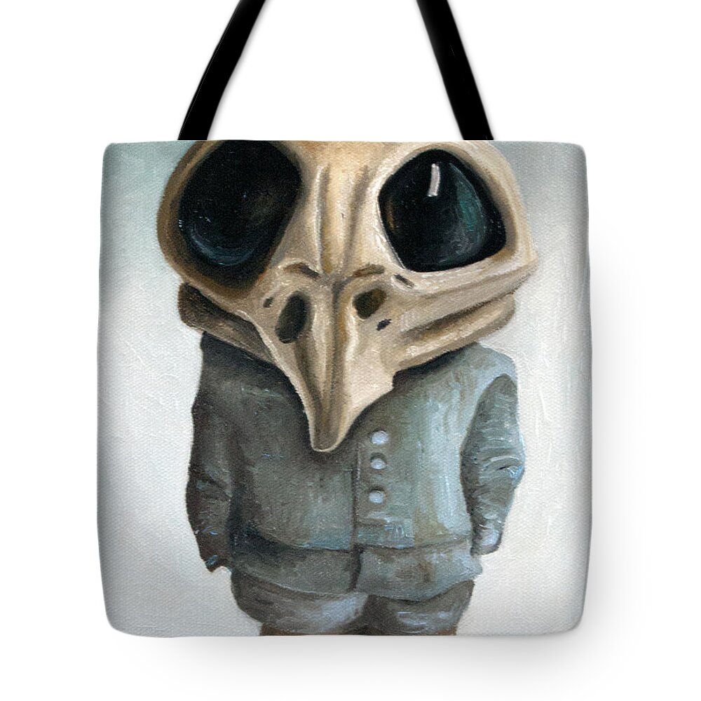 Owl Tote Bag featuring the painting Arnie by Leah Saulnier The Painting Maniac