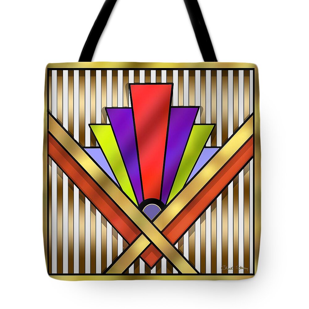 Art Deco 16 Transparent Tote Bag featuring the digital art Art Deco 16 Transparent by Chuck Staley