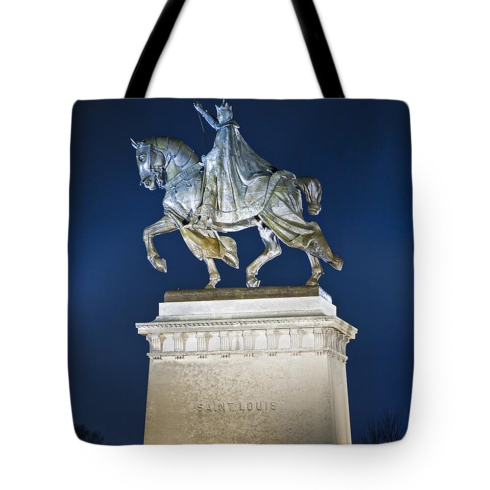 St Louis Art Museum Tote Bag featuring the photograph Art Museum Statue by Tim Mulina