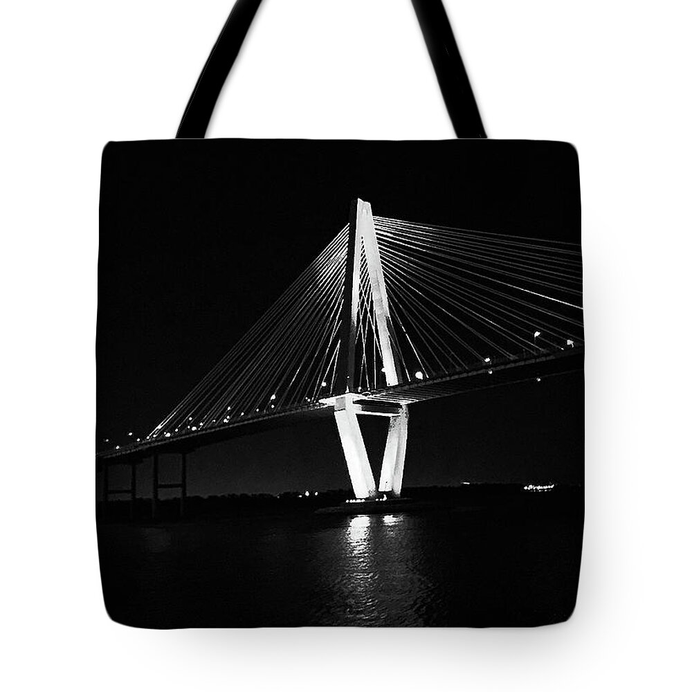 Scenic Tours Tote Bag featuring the photograph Arthur Ravenel Bridge by Skip Willilts