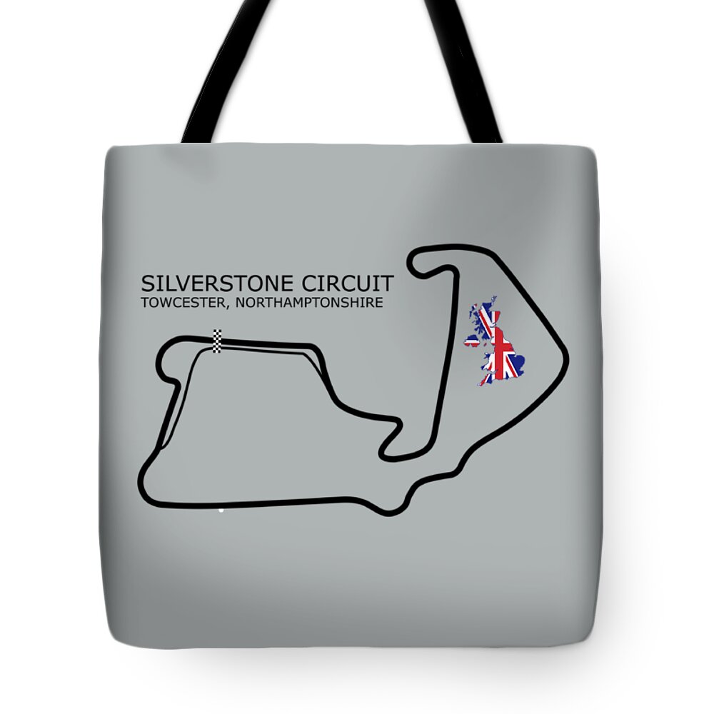 Silverstone Tote Bag featuring the photograph Silverstone Circuit by Mark Rogan