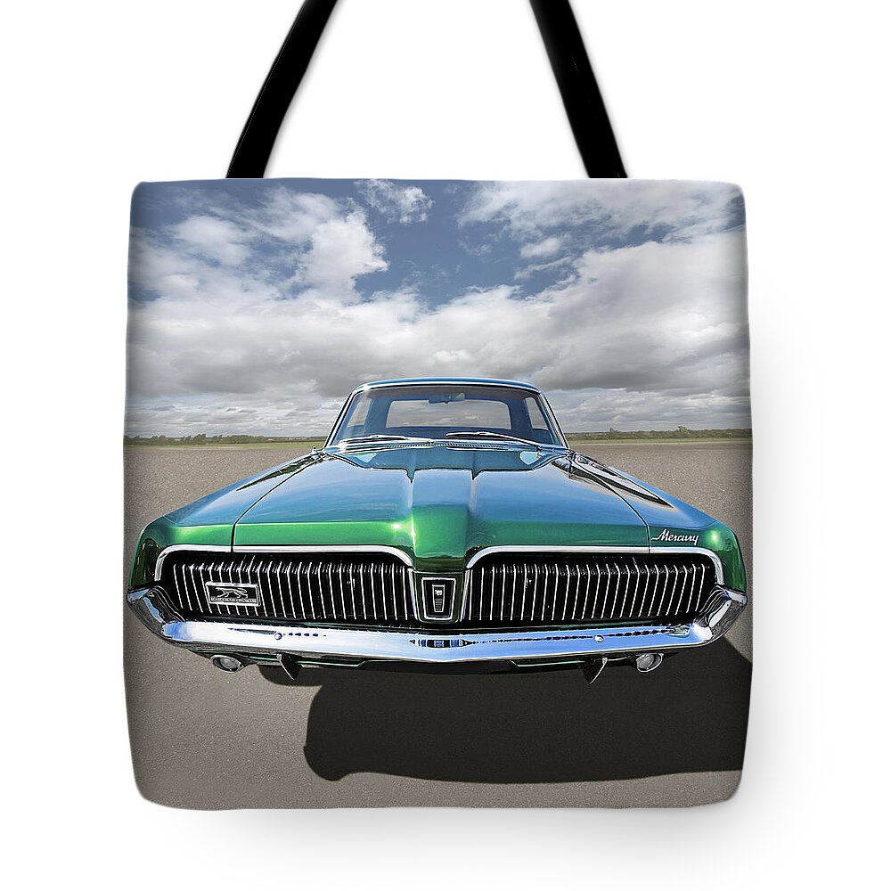 Ford Mercury Tote Bag featuring the photograph Green With Envy - 68 Mercury by Gill Billington