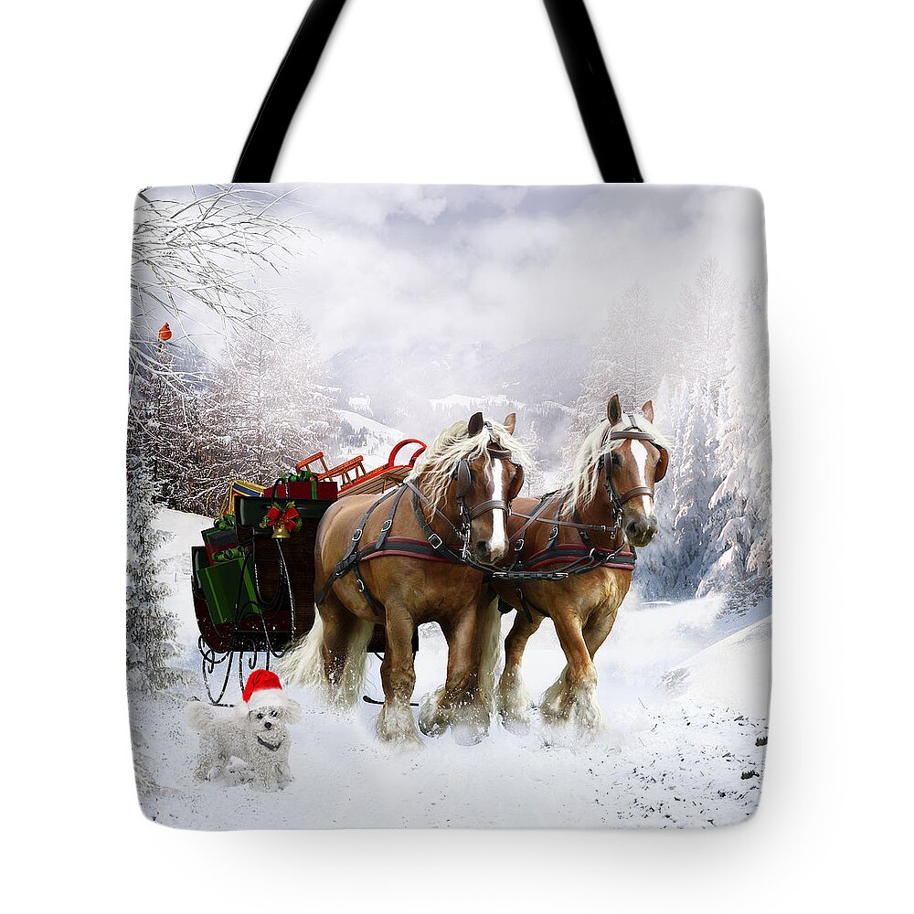 A Christmas Wish Tote Bag featuring the painting A Christmas Wish by Shanina Conway