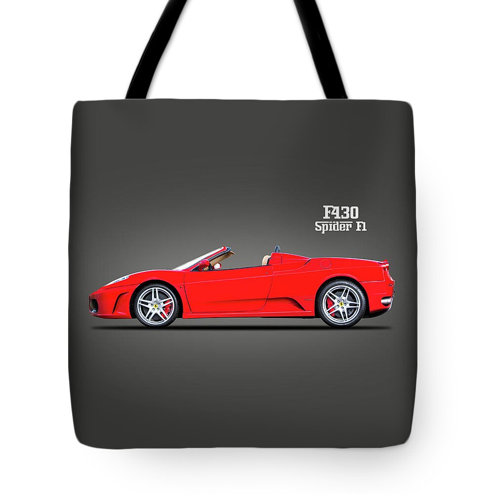 Ferrari Tote Bag featuring the photograph The F430 by Mark Rogan