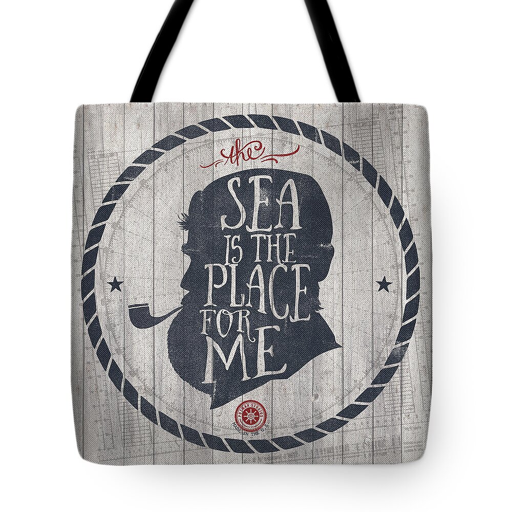 Nautical Tote Bag featuring the digital art The Sea Is The Place For Me by Kevin Putman