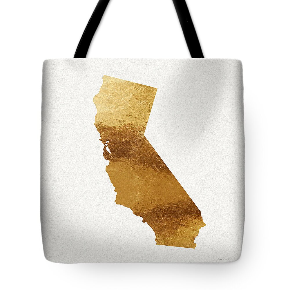 California Tote Bag featuring the mixed media California Gold- Art by Linda Woods by Linda Woods