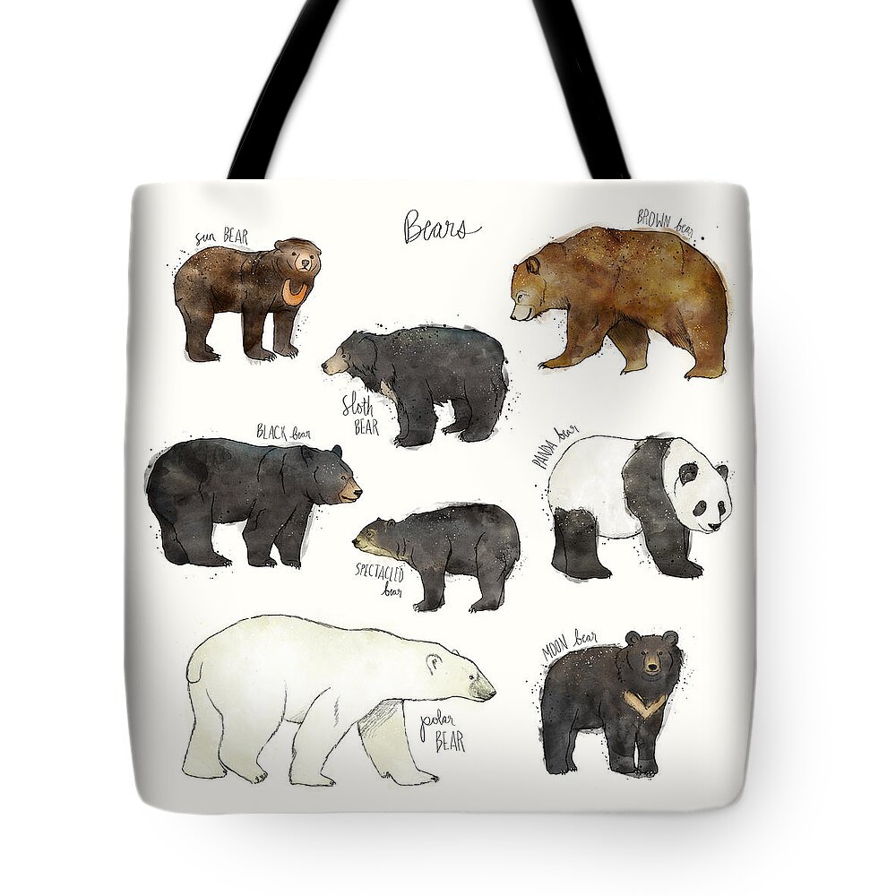 Bear Tote Bag featuring the drawing Bears by Amy Hamilton