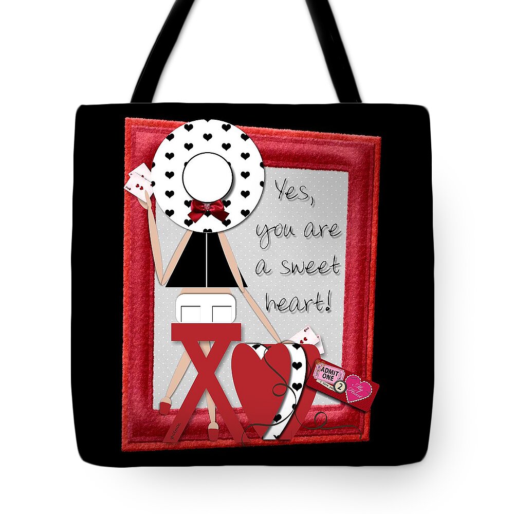 Hearts Tote Bag featuring the digital art Game of Hearts by Yolanda Holmon