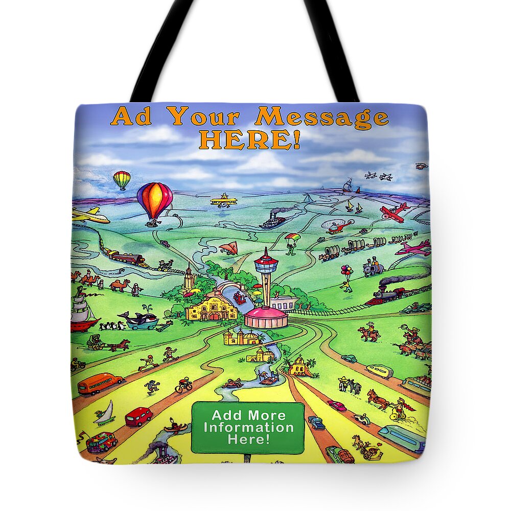 Custom Tote Bag featuring the digital art All Roads Lead To... by Kevin Middleton