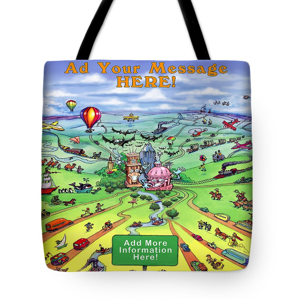 Travel Tote Bag featuring the digital art All Roads Lead to Austin Texas by Kevin Middleton