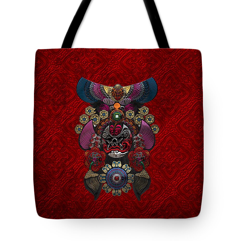 treasures Of China By Serge Averbukh Tote Bag featuring the photograph Chinese Masks - Large Masks Series - The Demon #1 by Serge Averbukh