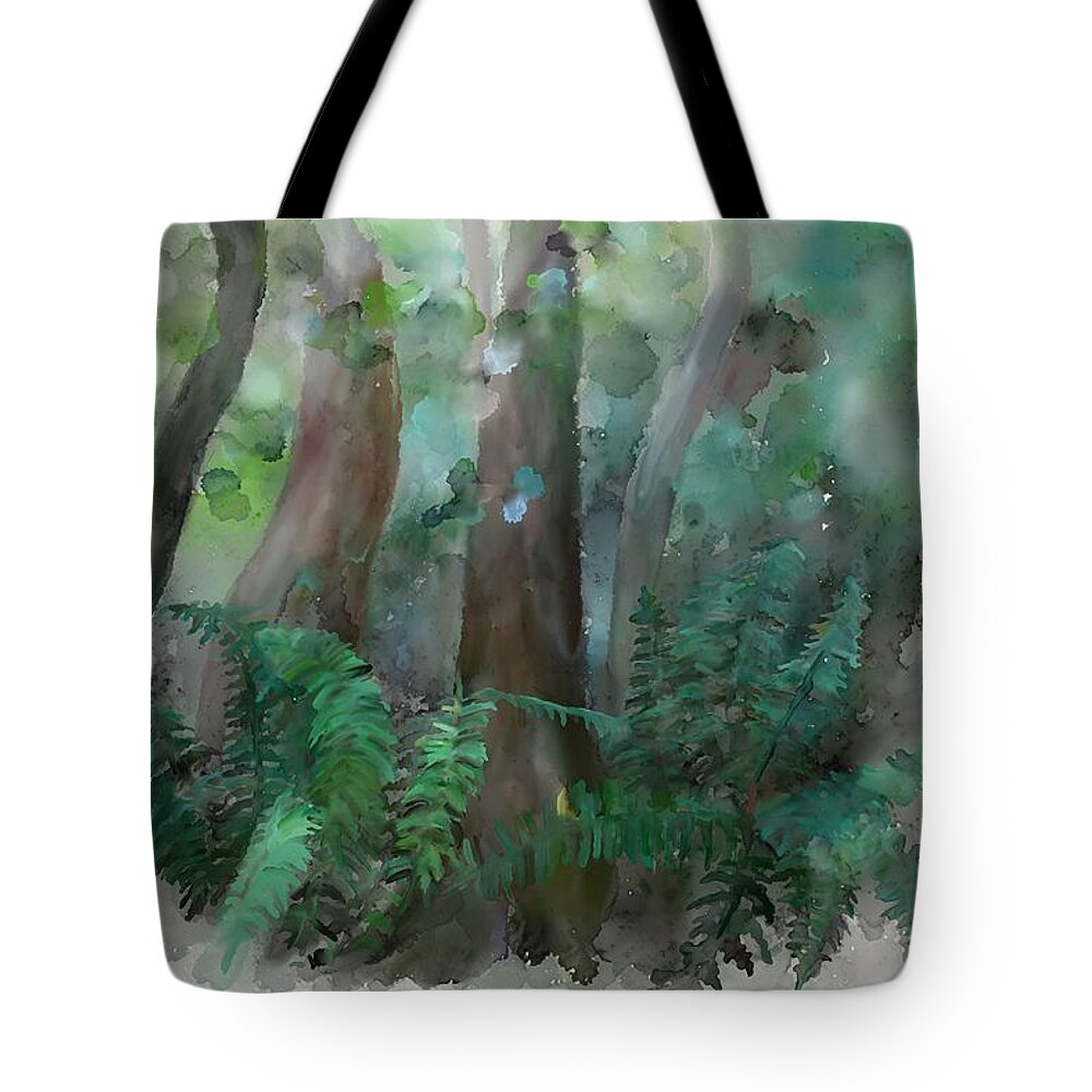 Forest Tote Bag featuring the painting Jungle by Ivana Westin