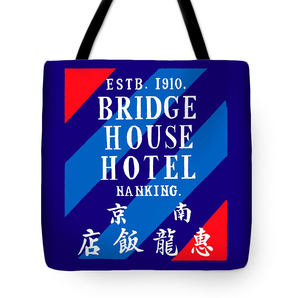 China Tote Bag featuring the painting 1920 Bridge House Hotel Nanking China by Historic Image