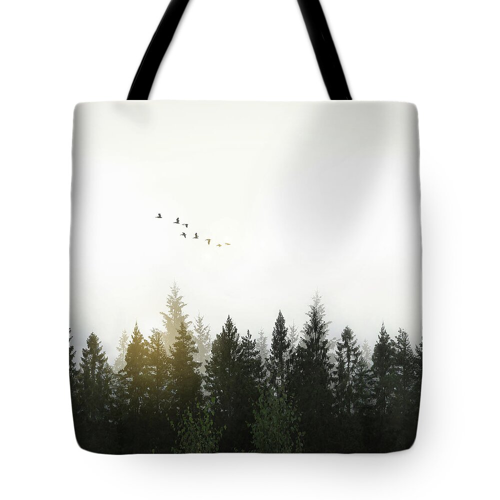 Forest Tote Bag featuring the digital art Forest by Nicklas Gustafsson