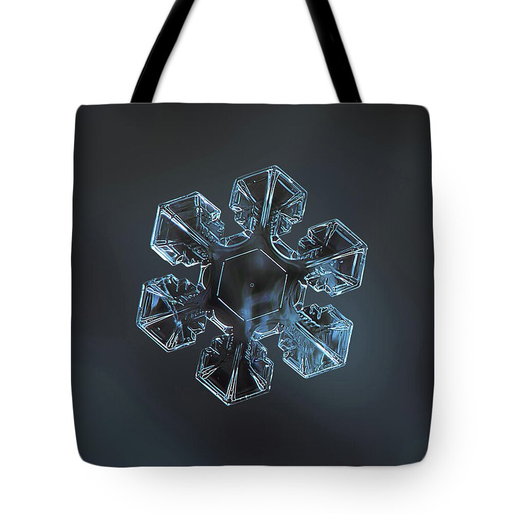 Snowflake Tote Bag featuring the photograph Snowflake photo - The Core 2 by Alexey Kljatov