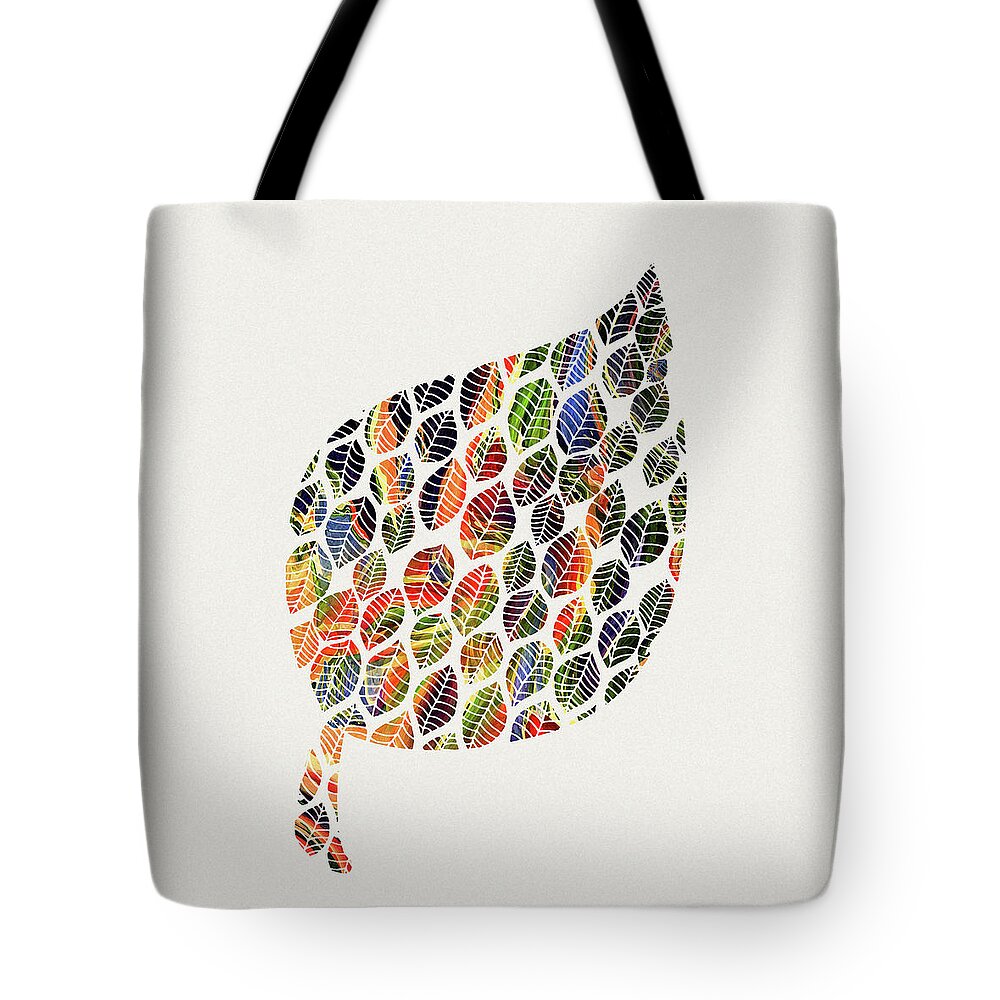 Leaves Tote Bag featuring the digital art Leafy Palette by Deborah Smith