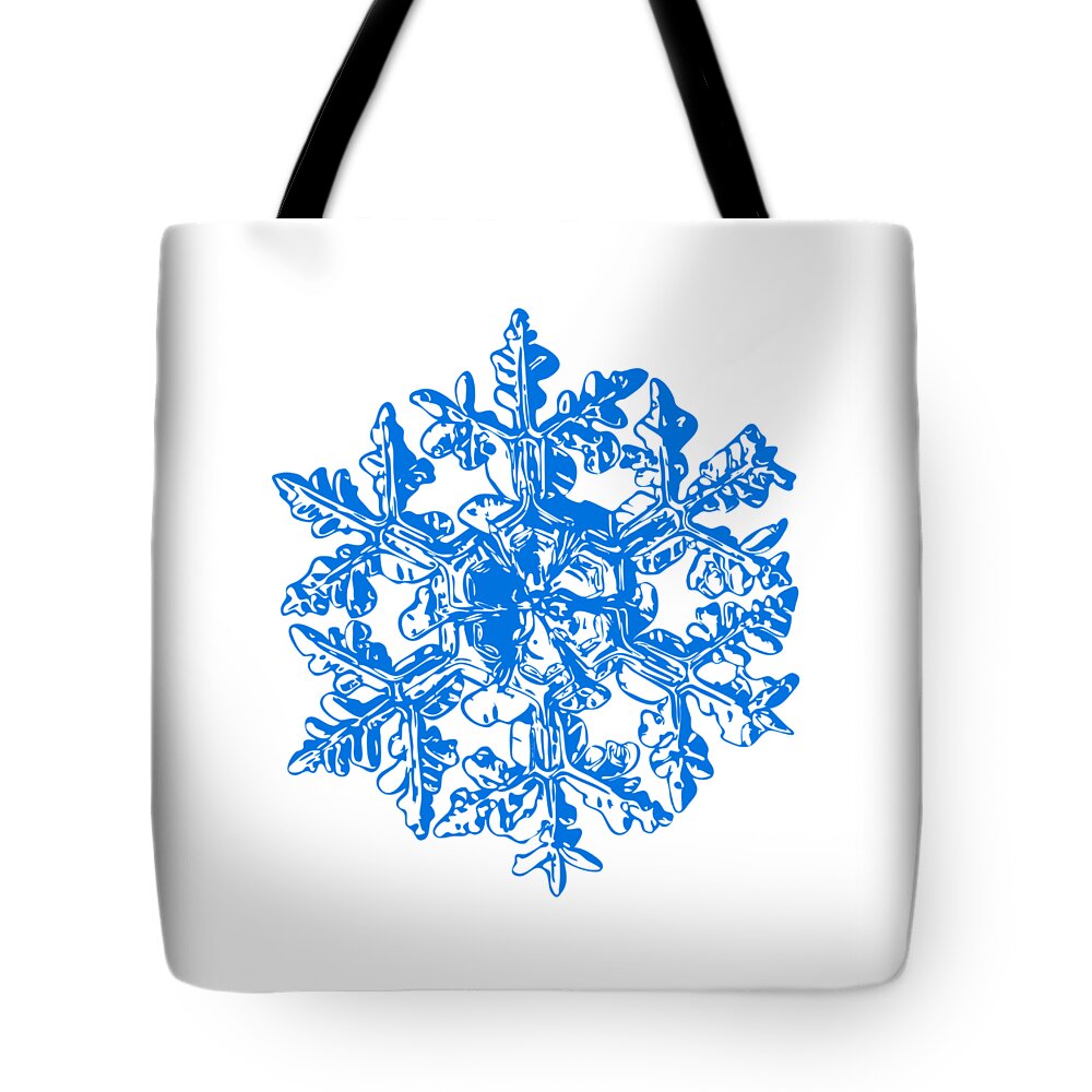 Snowflake Tote Bag featuring the digital art Snowflake vector - Gardener's dream white version by Alexey Kljatov