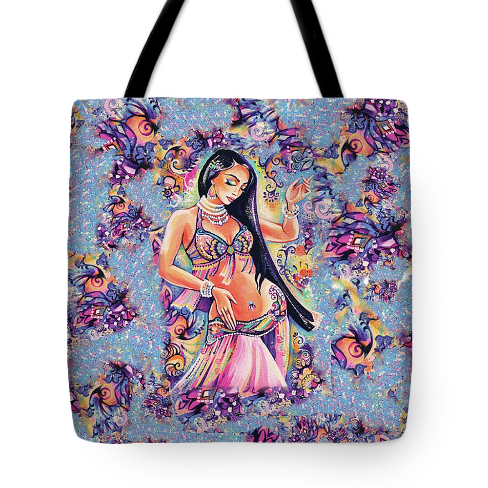 Belly Dancer Tote Bag featuring the painting Dancing in the Mystery of Shahrazad by Eva Campbell
