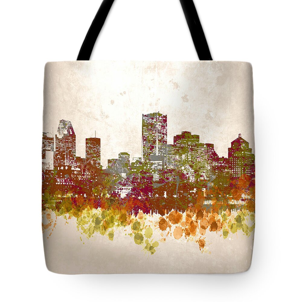 Montreal Tote Bag featuring the digital art Design 46 City Skyline by Lucie Dumas