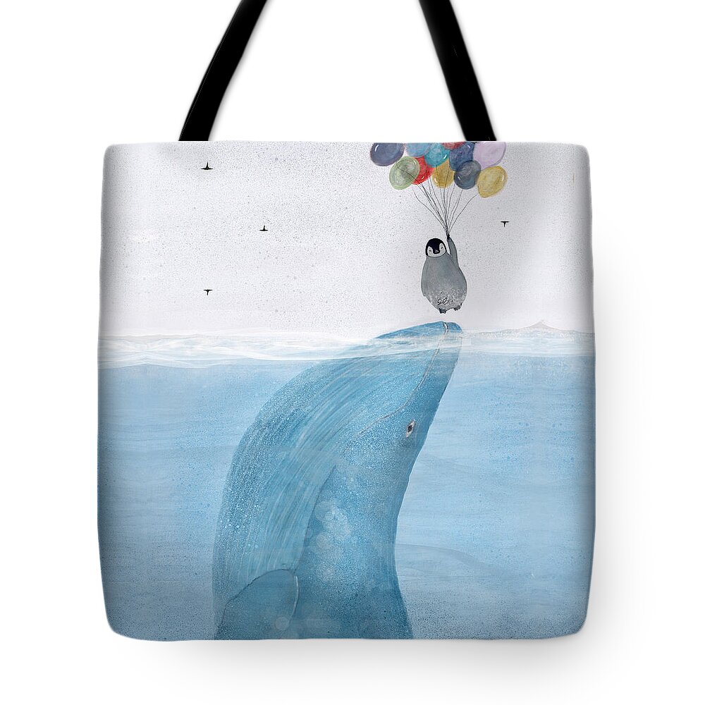 Whale Tote Bag featuring the painting Uplifting by Bri Buckley