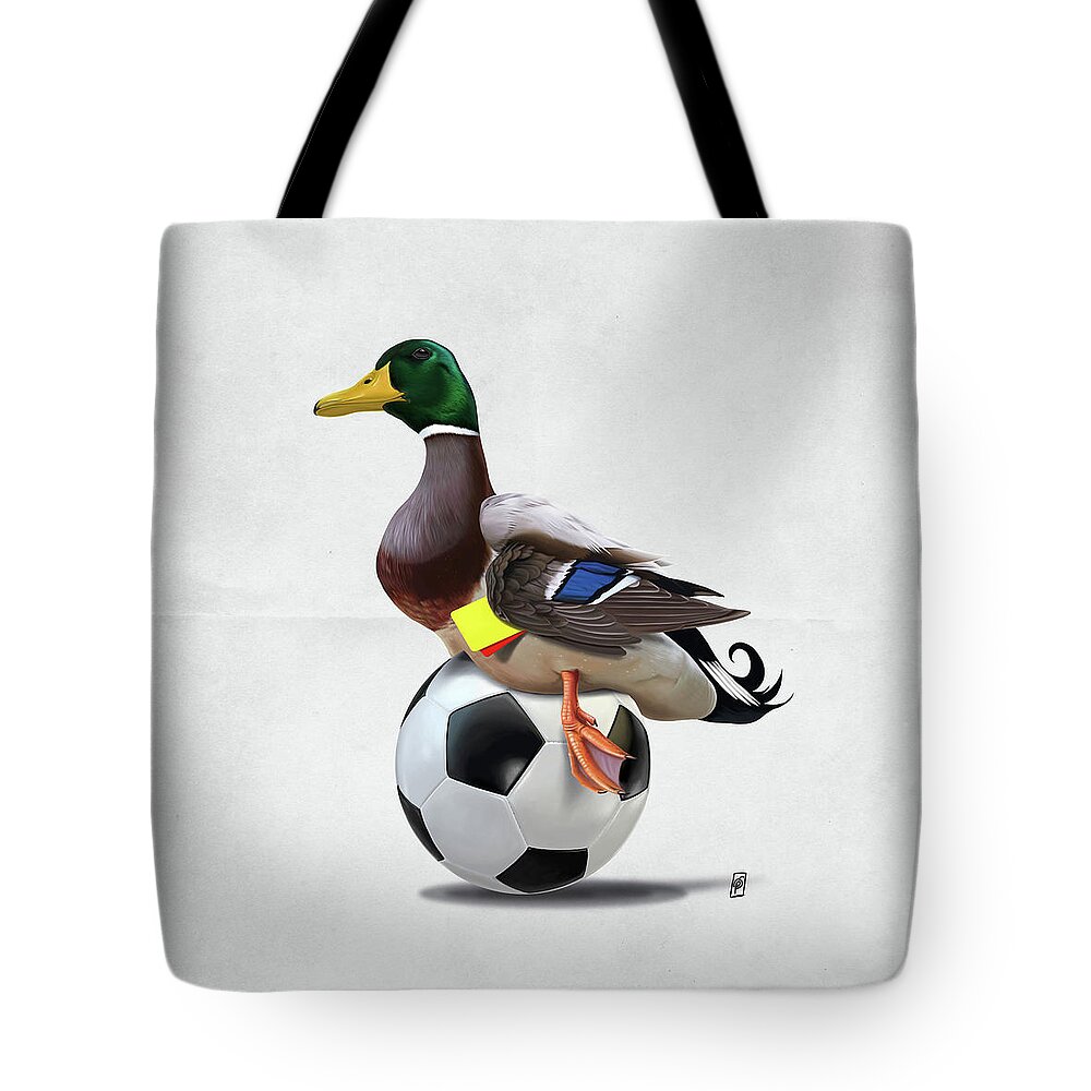 Illustration Tote Bag featuring the digital art Fowl Wordless by Rob Snow