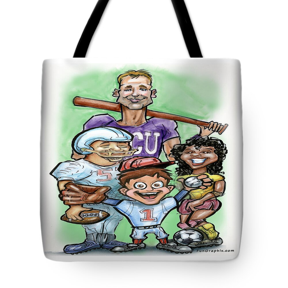 Youth Tote Bag featuring the digital art Youth Sports by Kevin Middleton