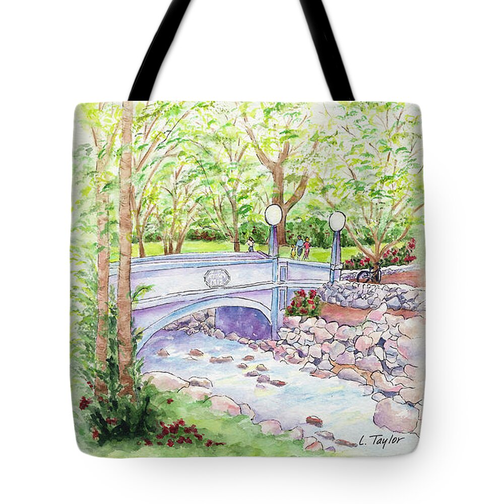 Park Tote Bag featuring the painting Creekside by Lori Taylor