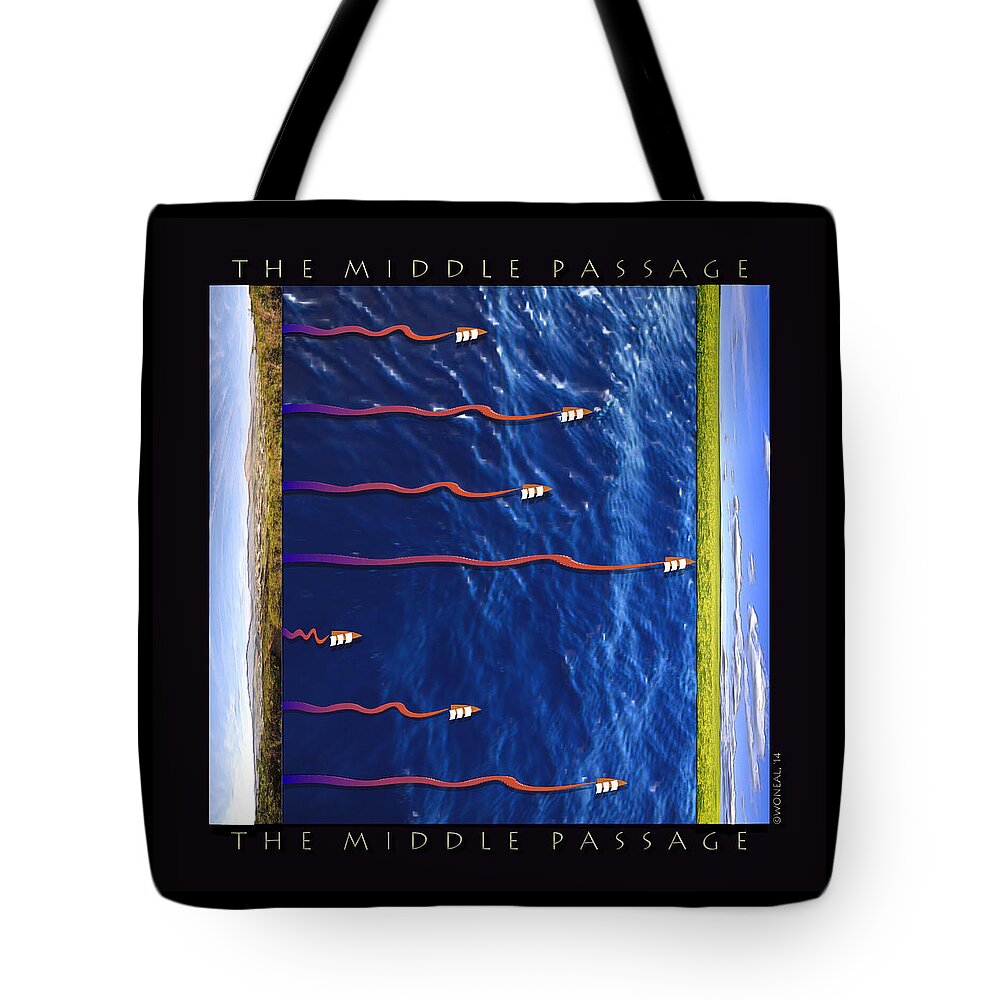 The Middle Passage Tote Bag featuring the digital art The Middle Passage by Walter Neal
