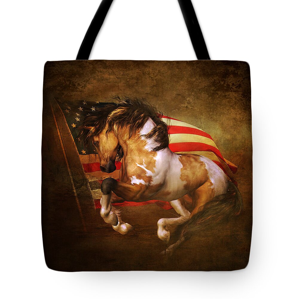 Freedom Tote Bag featuring the digital art Freedom Run by Shanina Conway