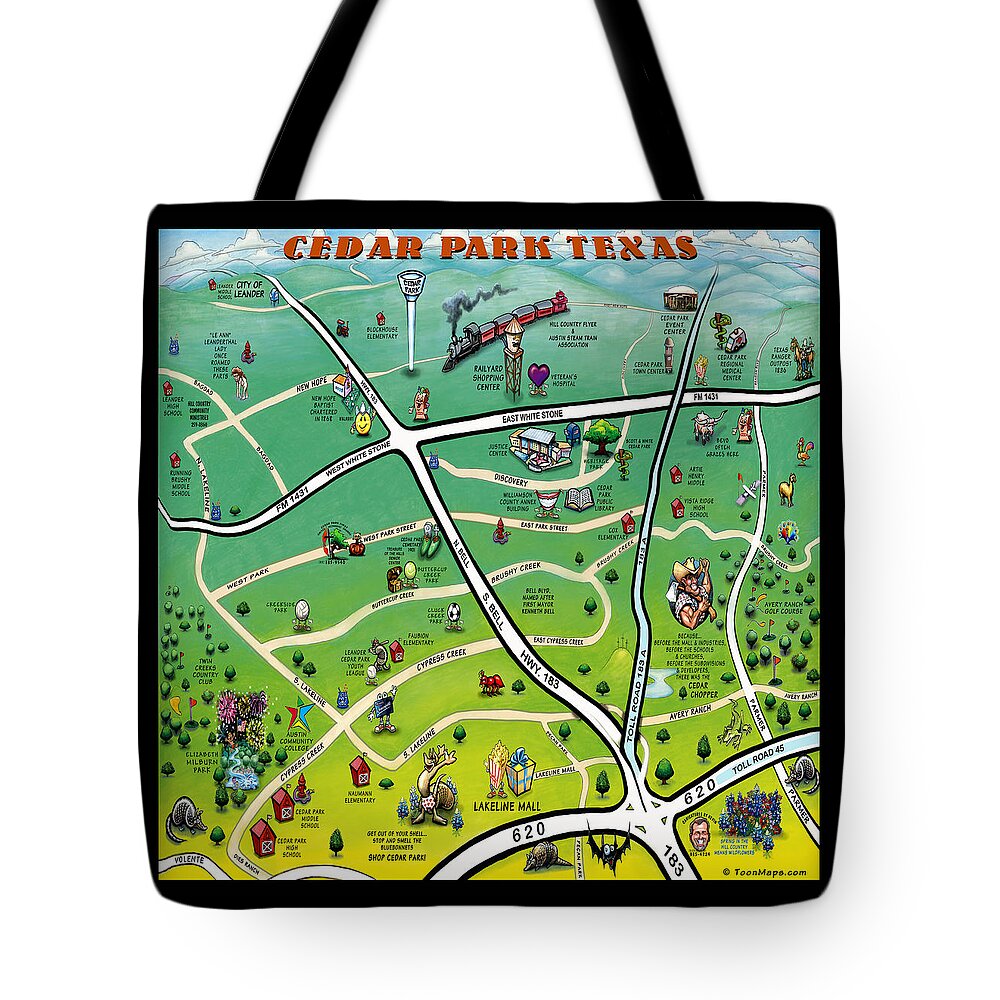 Louisiana Cartoon Map Tote Bag for Sale by Kevin Middleton
