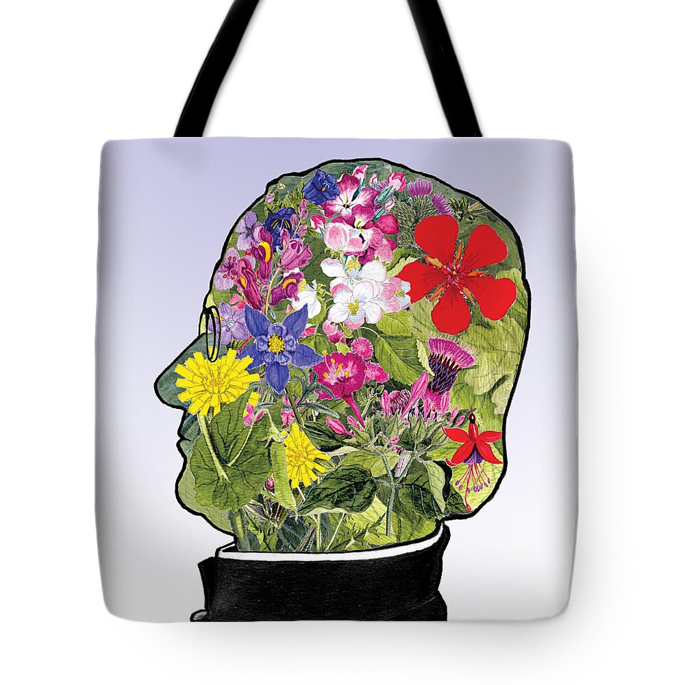 Portrait Tote Bag featuring the digital art Mendel by Norman Klein