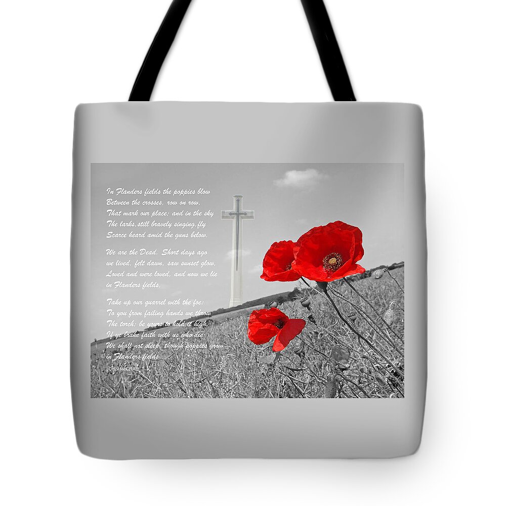 Poppy Tote Bag featuring the photograph In Flanders Fields by Gill Billington