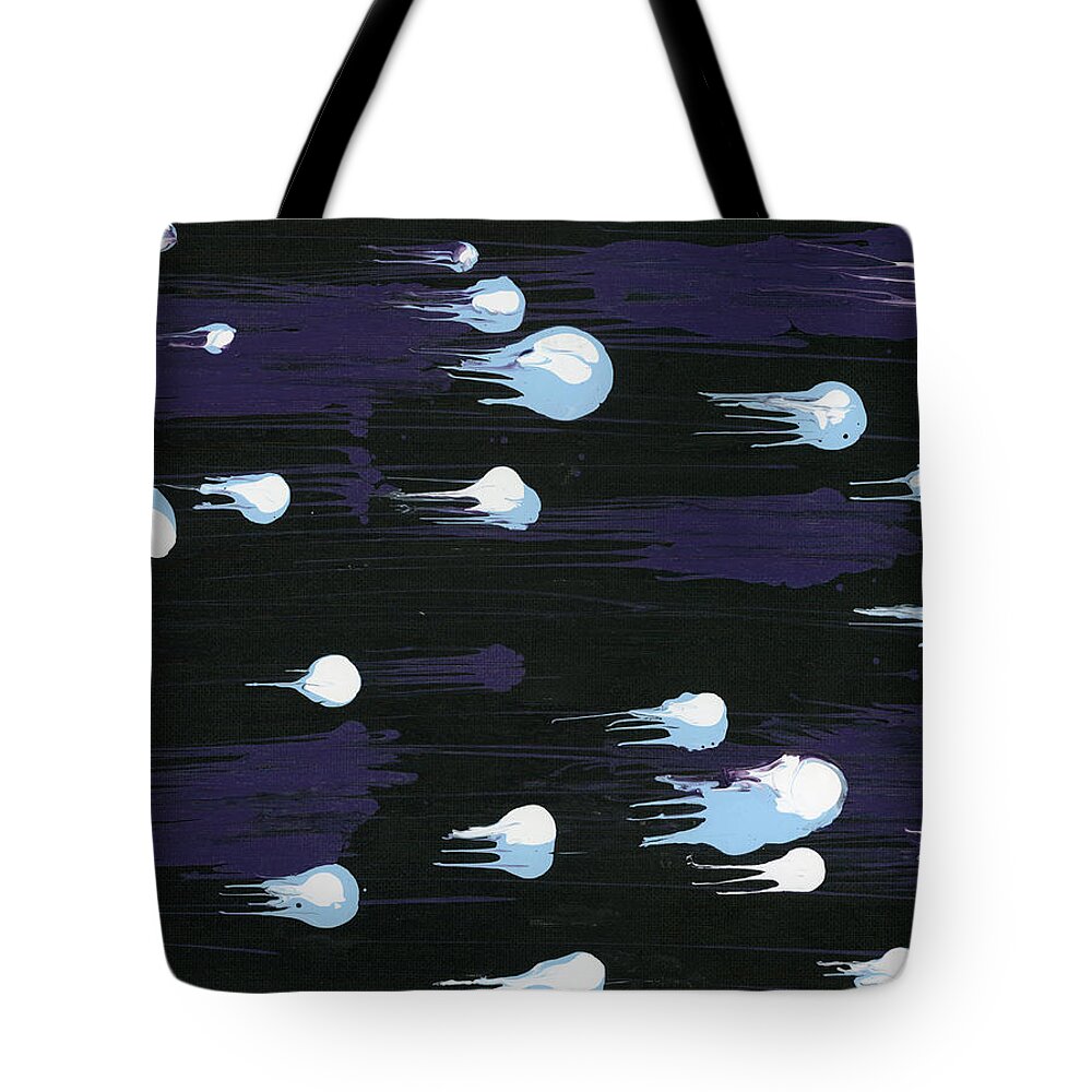 Abstract Tote Bag featuring the painting As Angels Fall by Matthew Mezo