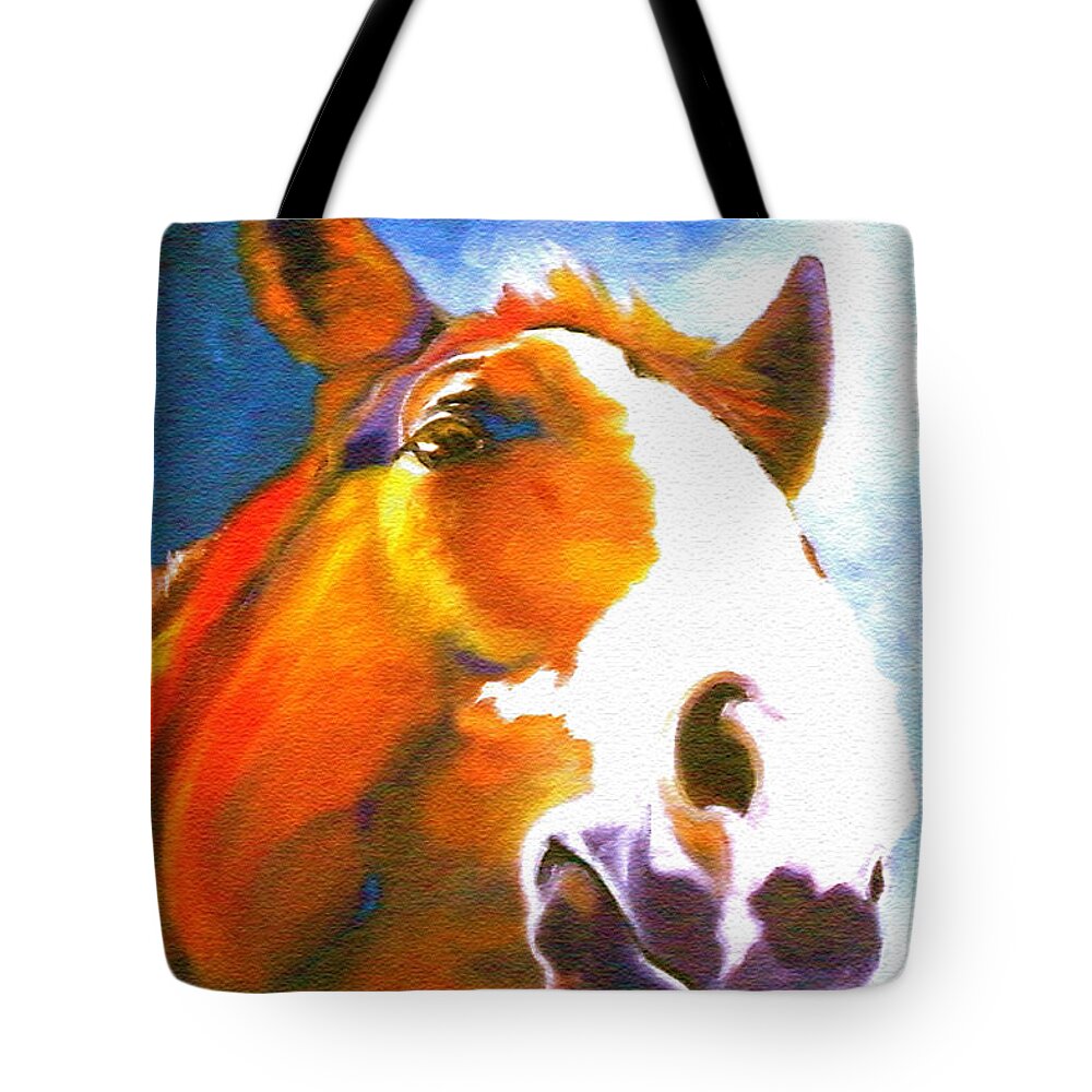  Animal Painting Paintings Tote Bag featuring the painting As I Was Saying by Susan A Becker