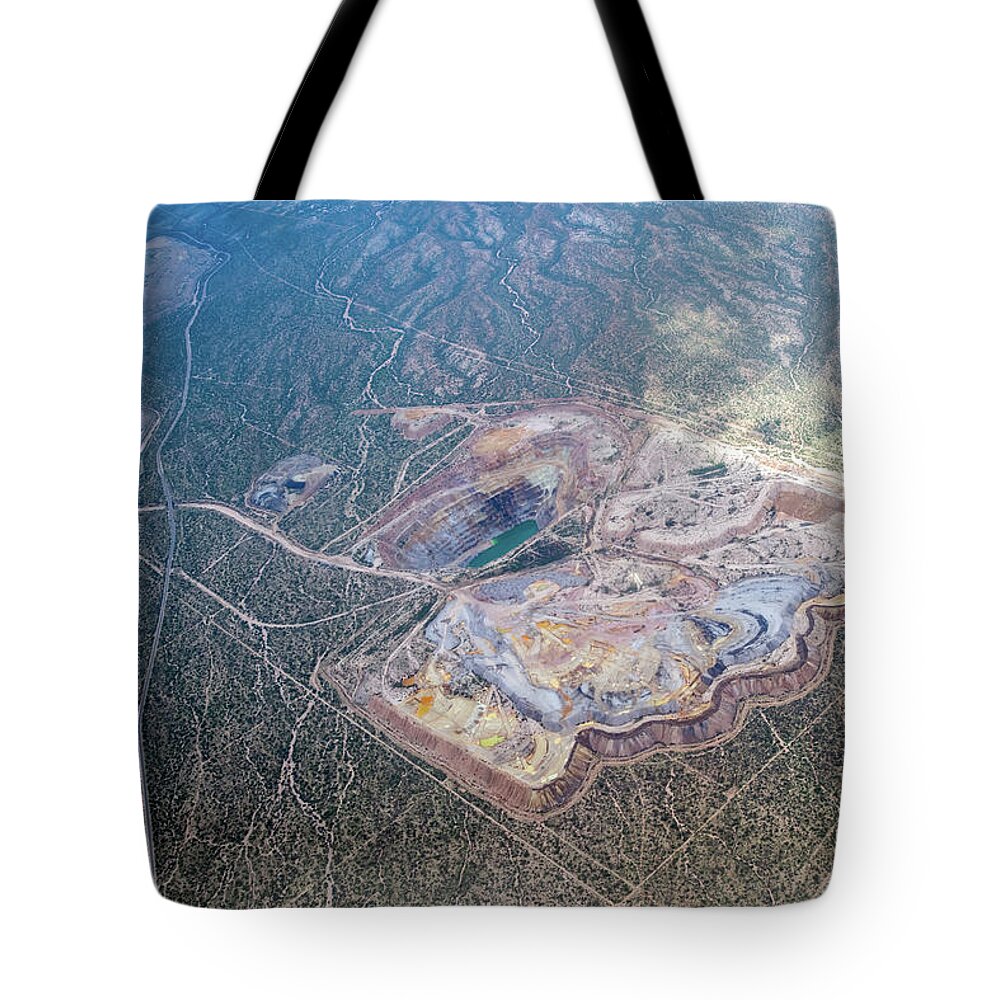 Sahuarita Tote Bag featuring the photograph ASARCO Mission Mine by Dan McManus