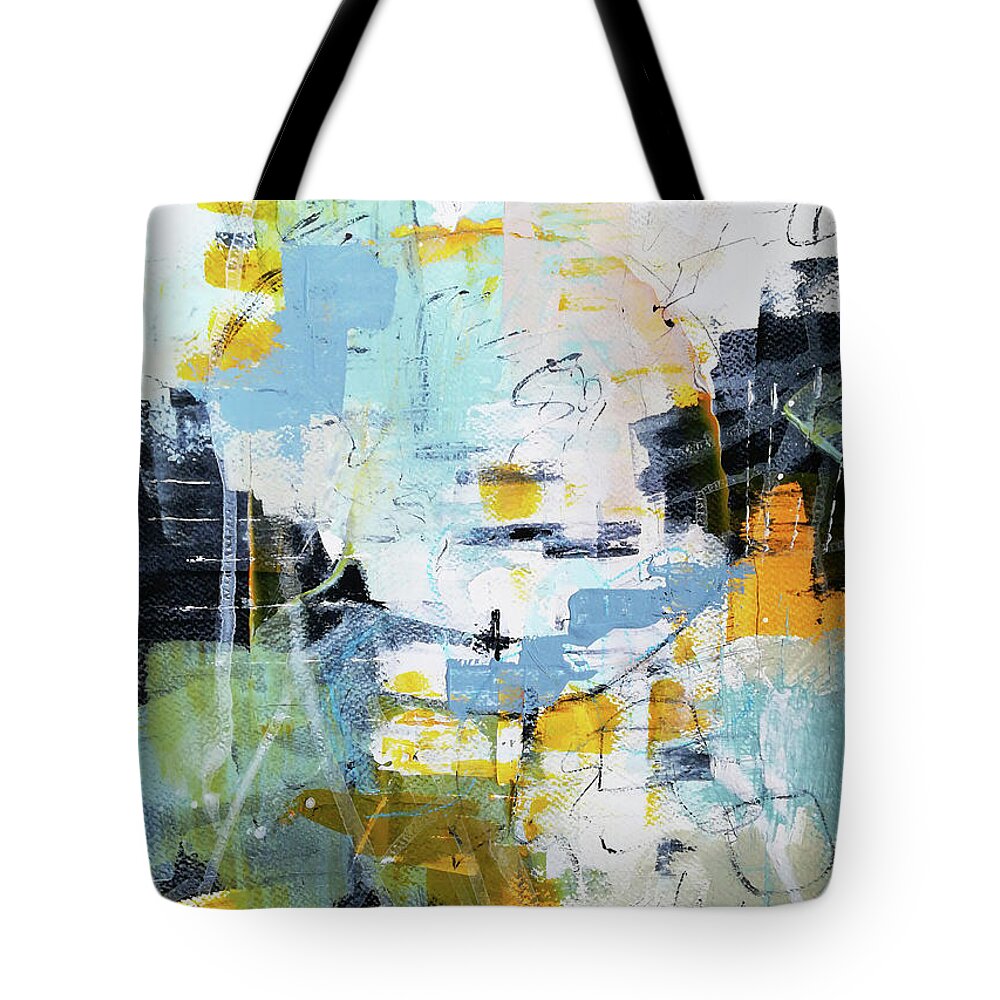 Abstract Tote Bag featuring the painting Ascent by Florentina Maria Popescu