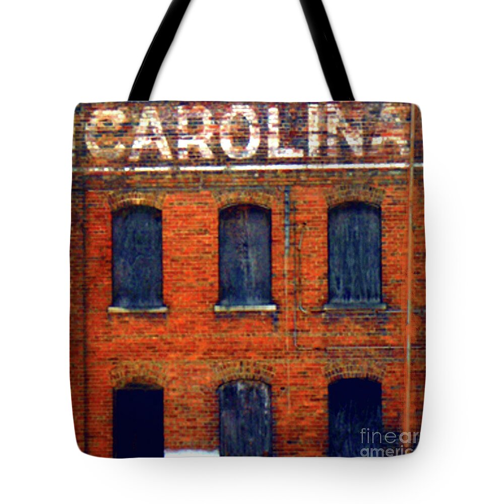 Square Tote Bag featuring the mixed media Asheville River District by Zsanan Studio