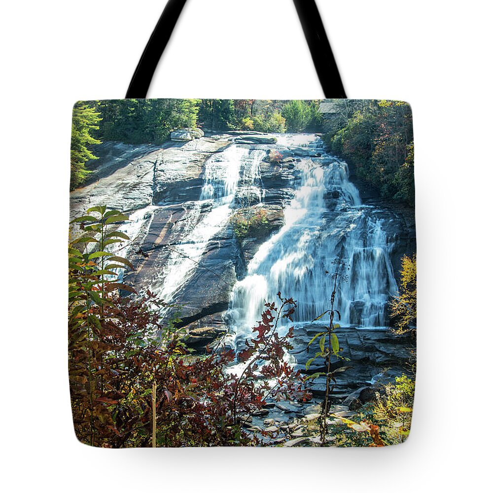 Asheville Tote Bag featuring the photograph Ashville Area Waterfall by Richard Goldman