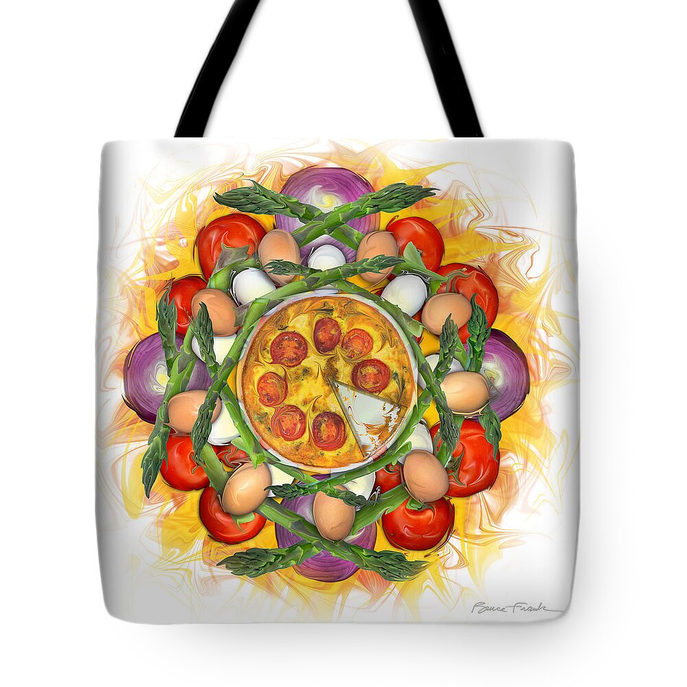 Culinary Mandala Tote Bag featuring the photograph Asparagus Quiche by Bruce Frank