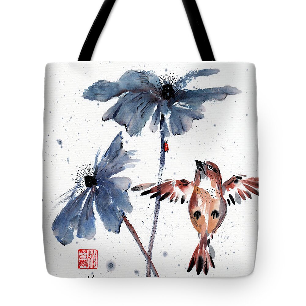 Chinese Brush Painting Tote Bag featuring the painting Aspirations by Bill Searle