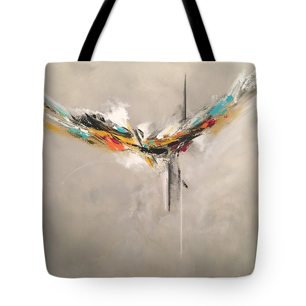 Abstract Tote Bag featuring the painting Aspire by Soraya Silvestri