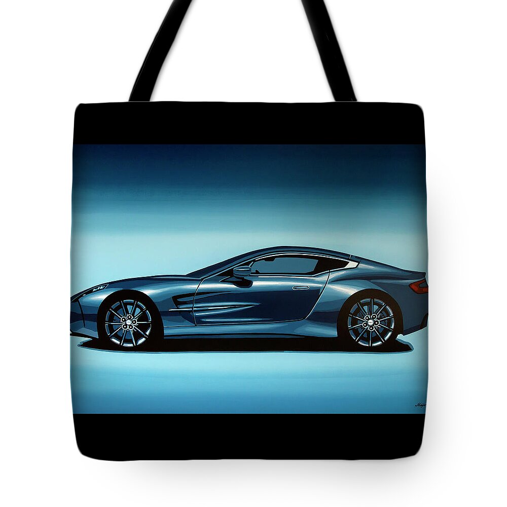 Aston Martin One 77 Tote Bag featuring the painting Aston Martin One 77 2009 Painting by Paul Meijering