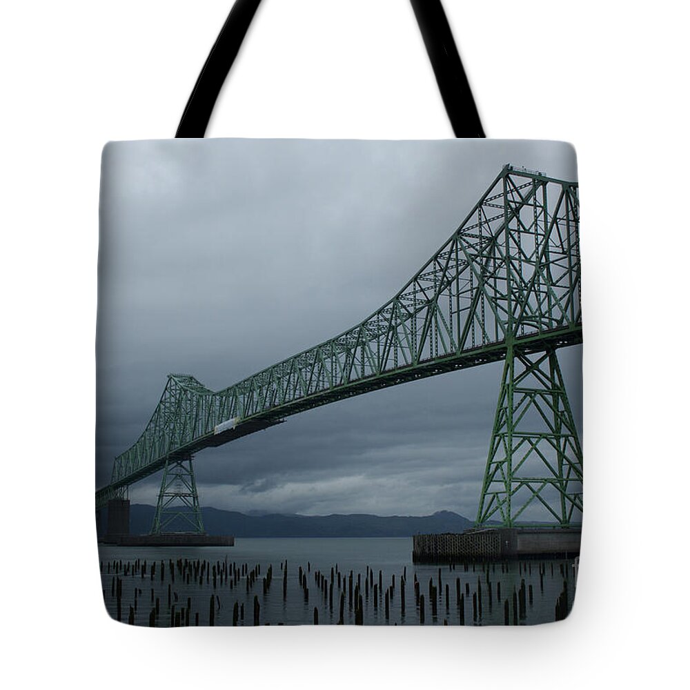 Bridge Tote Bag featuring the photograph Astoria Bridge by Suzanne Lorenz