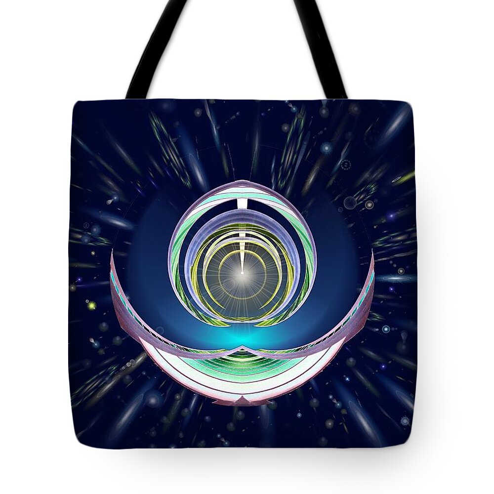 Abstract Tote Bag featuring the digital art Astral Speedway by Tim Allen
