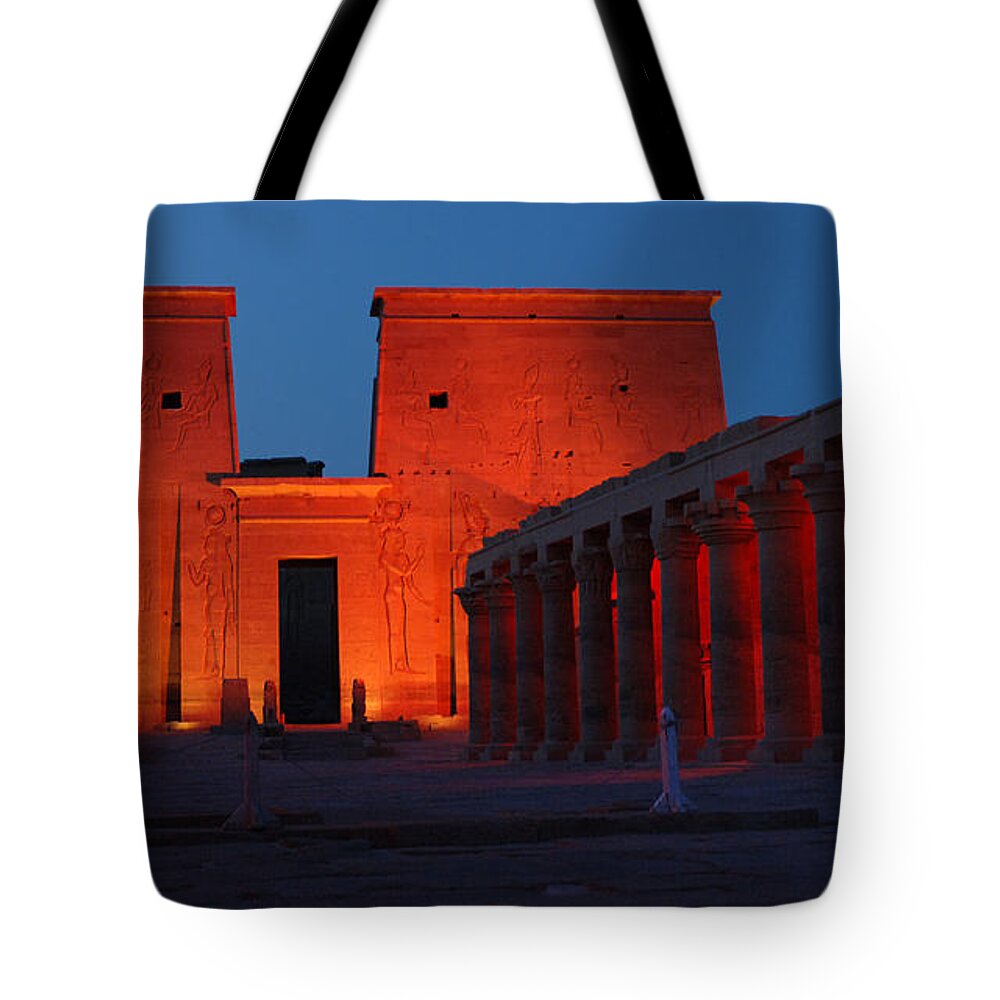 Aswan Tote Bag featuring the photograph Aswan Temple Of Philea Egypt by Bob Christopher