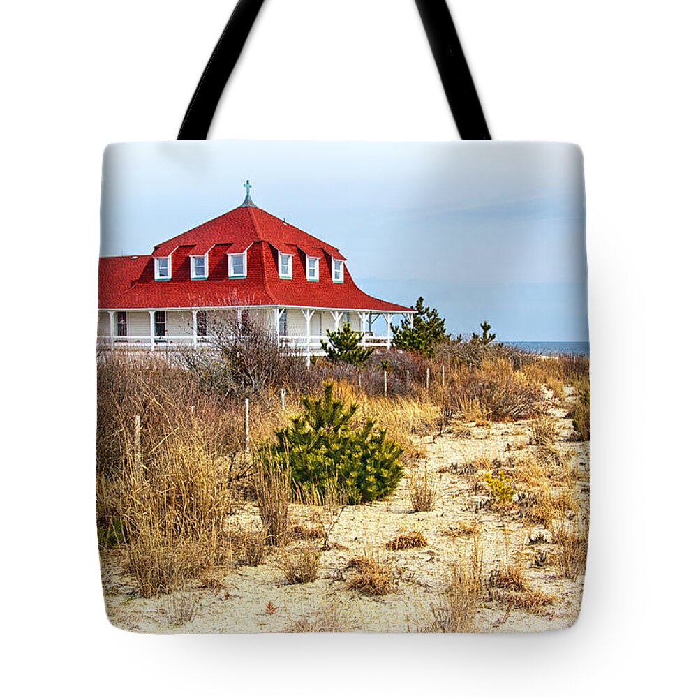 At Cape May Point Tote Bag featuring the photograph At Cape May Point by Carolyn Derstine