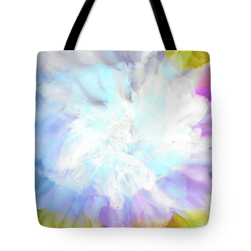 Flower Tote Bag featuring the painting At Full Bloom by Eli Tynan