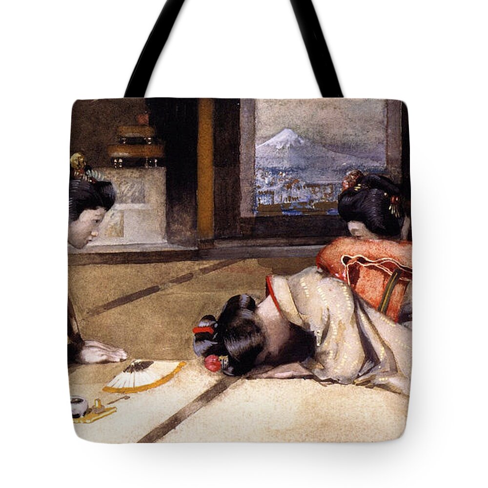 George Henry - At Home In Japan Tote Bag featuring the painting At Home in Japan by MotionAge Designs